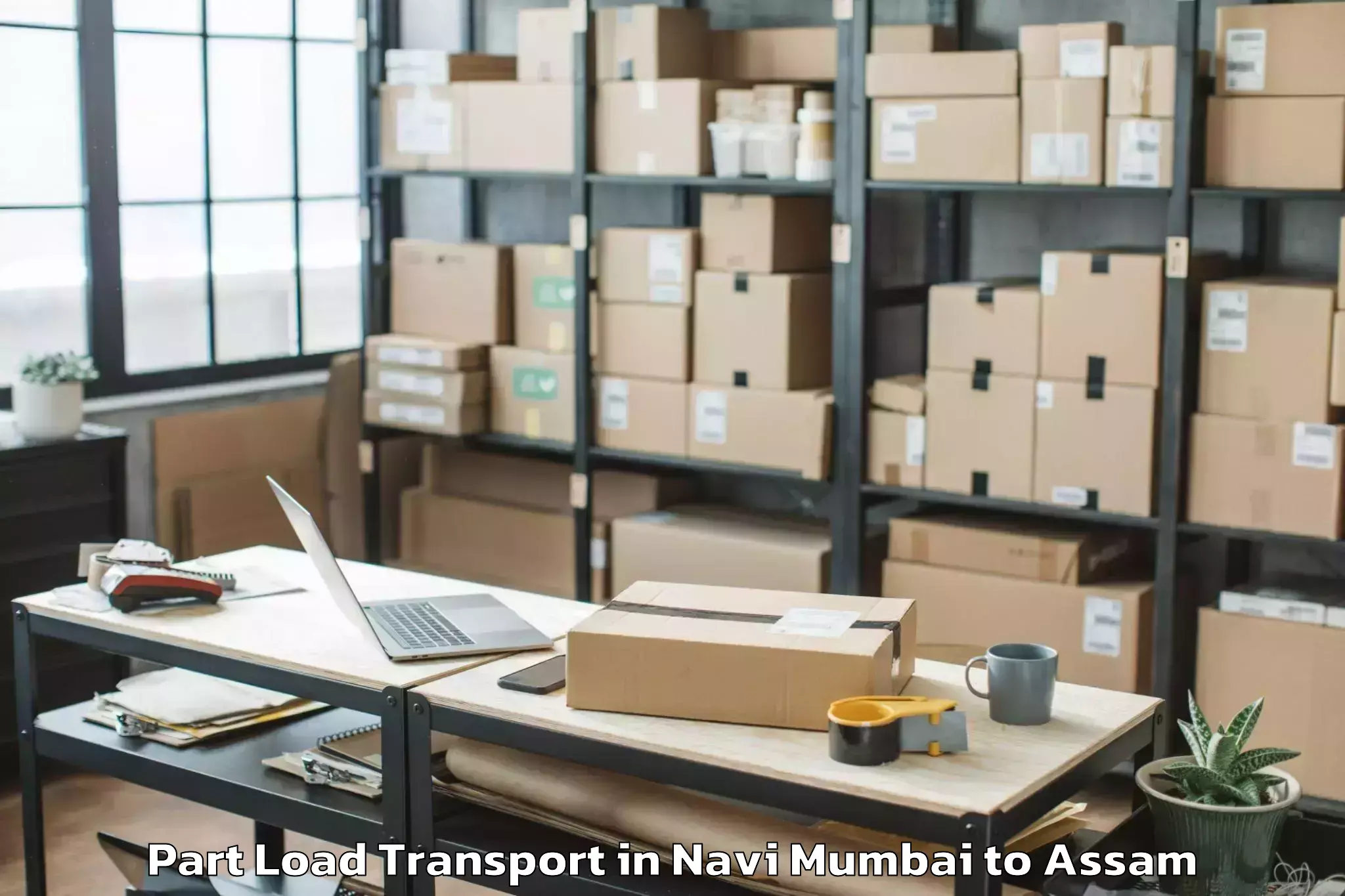 Top Navi Mumbai to Dergaon Part Load Transport Available